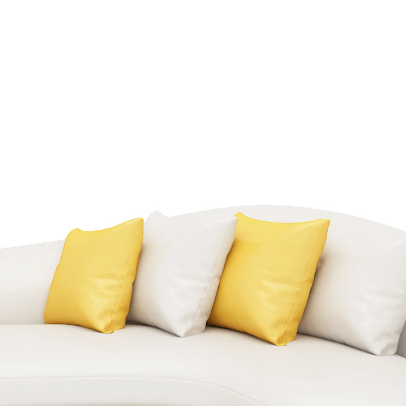 Faux Leather Seating Tight Back Tuxedo Arm Sofa Contemporary in Ivory