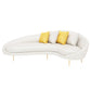 Faux Leather Seating Tight Back Tuxedo Arm Sofa Contemporary in Ivory