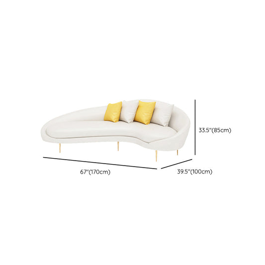 Faux Leather Seating Tight Back Tuxedo Arm Sofa Contemporary in Ivory