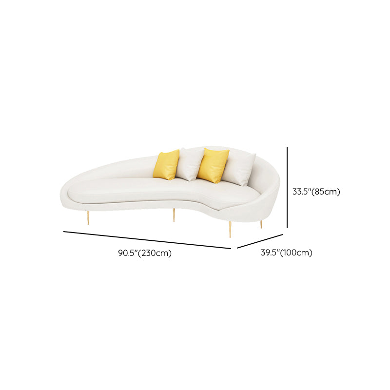 Faux Leather Seating Tight Back Tuxedo Arm Sofa Contemporary in Ivory