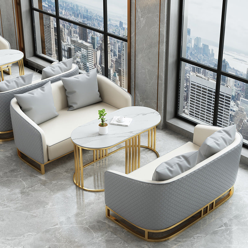 Genuine Leather Tuxedo Arm Sofa Contemporary Sofa for Living Room