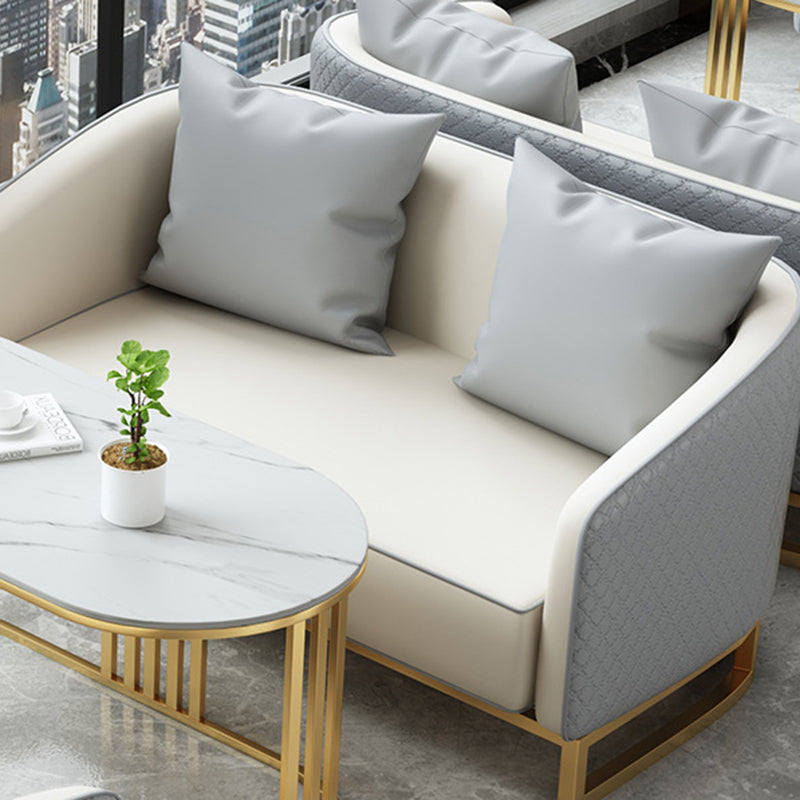 Genuine Leather Tuxedo Arm Sofa Contemporary Sofa for Living Room Clearhalo 'furn' 'furn_sofas' 'Furniture' 'Living Room Furniture' 'Sofa' 'sofas' 6450203