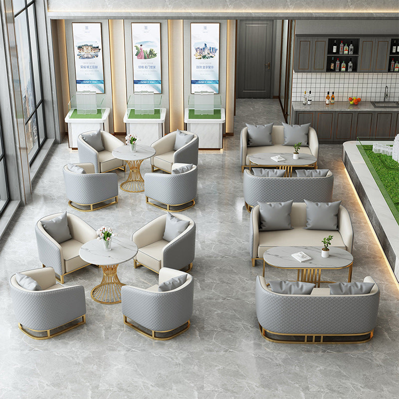 Genuine Leather Tuxedo Arm Sofa Contemporary Sofa for Living Room