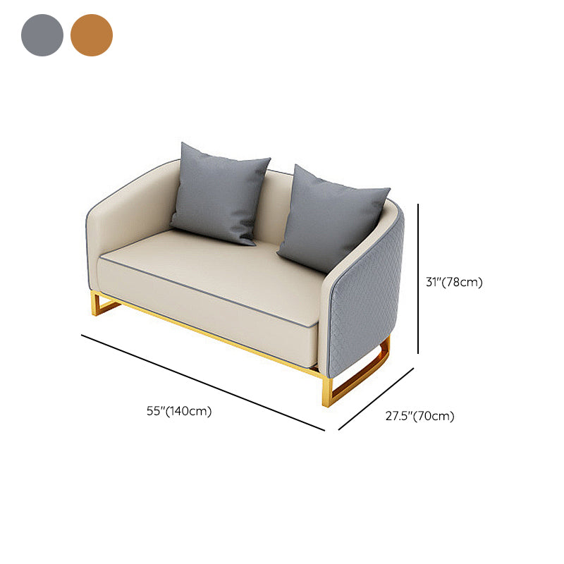 Genuine Leather Tuxedo Arm Sofa Contemporary Sofa for Living Room Clearhalo 'furn' 'furn_sofas' 'Furniture' 'Living Room Furniture' 'Sofa' 'sofas' 6450215