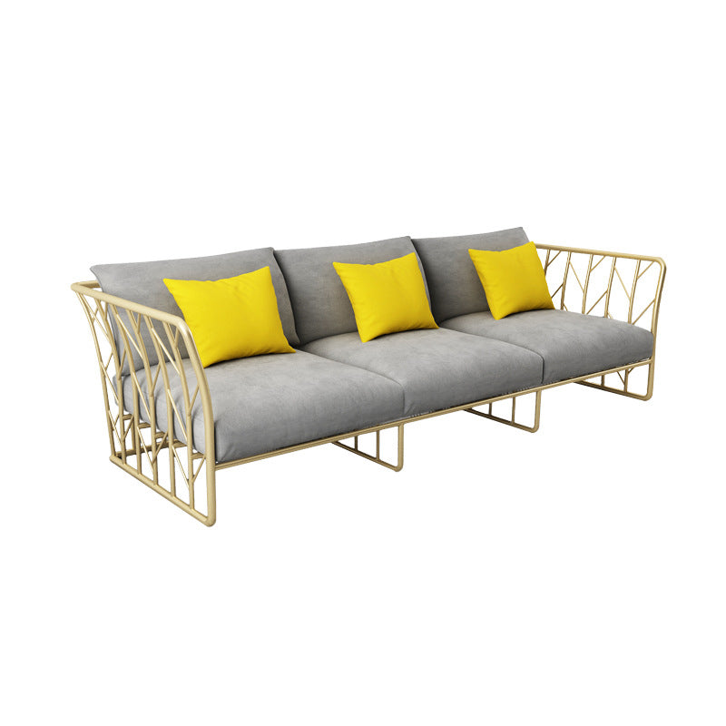 Contemporary Tuxedo Arm Sofa Stationary Gray Sofa for Living Room