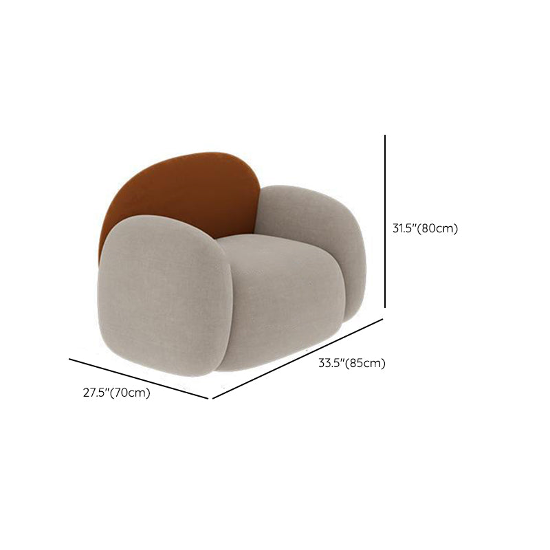 Curved Cushions Sofa Contemporary Faux Leather Seating in White and Orange Clearhalo 'furn' 'furn_sofas' 'Furniture' 'Living Room Furniture' 'Sofa' 'sofas' 6450241
