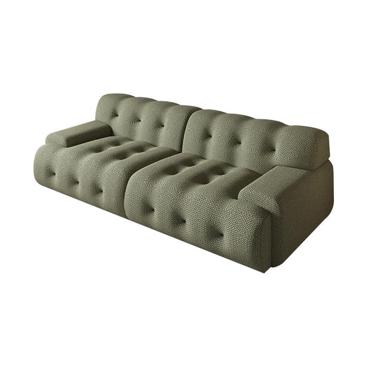 Recessed Arm Sofa Sewn Pillow Back Stationary Green Sofa for Bonus Room Clearhalo 'furn' 'furn_sofas' 'Furniture' 'Living Room Furniture' 'Sofa' 'sofas' 6450249