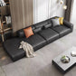 Contemporary Black Leather Sofa Tight Back Settee for Bonus Room 126"L x 37.5"W x 27.5"H Clearhalo 'furn' 'furn_sofas' 'Furniture' 'Living Room Furniture' 'Sofa' 'sofas' 6450252