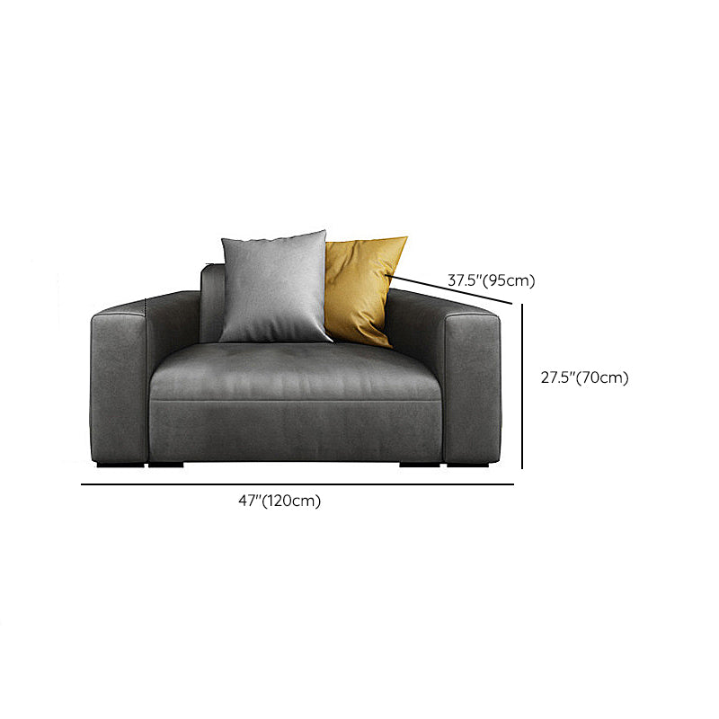 Contemporary Black Leather Sofa Tight Back Settee for Bonus Room Clearhalo 'furn' 'furn_sofas' 'Furniture' 'Living Room Furniture' 'Sofa' 'sofas' 6450260