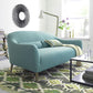 Contemporary Cotton Arm Sofa Sloped Arm Curved Loveseat for Living Room
