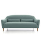 Contemporary Cotton Arm Sofa Sloped Arm Curved Loveseat for Living Room