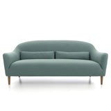 Contemporary Cotton Arm Sofa Sloped Arm Curved Loveseat for Living Room