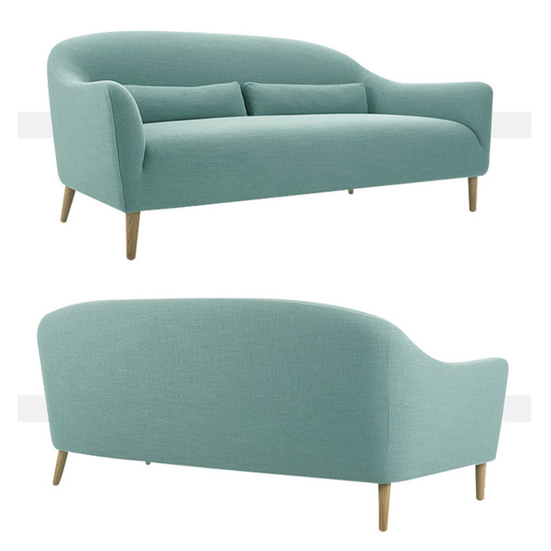 Contemporary Cotton Arm Sofa Sloped Arm Curved Loveseat for Living Room