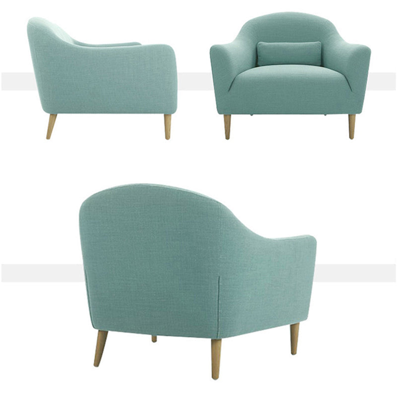 Contemporary Cotton Arm Sofa Sloped Arm Curved Loveseat for Living Room