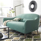 Contemporary Cotton Arm Sofa Sloped Arm Curved Loveseat for Living Room