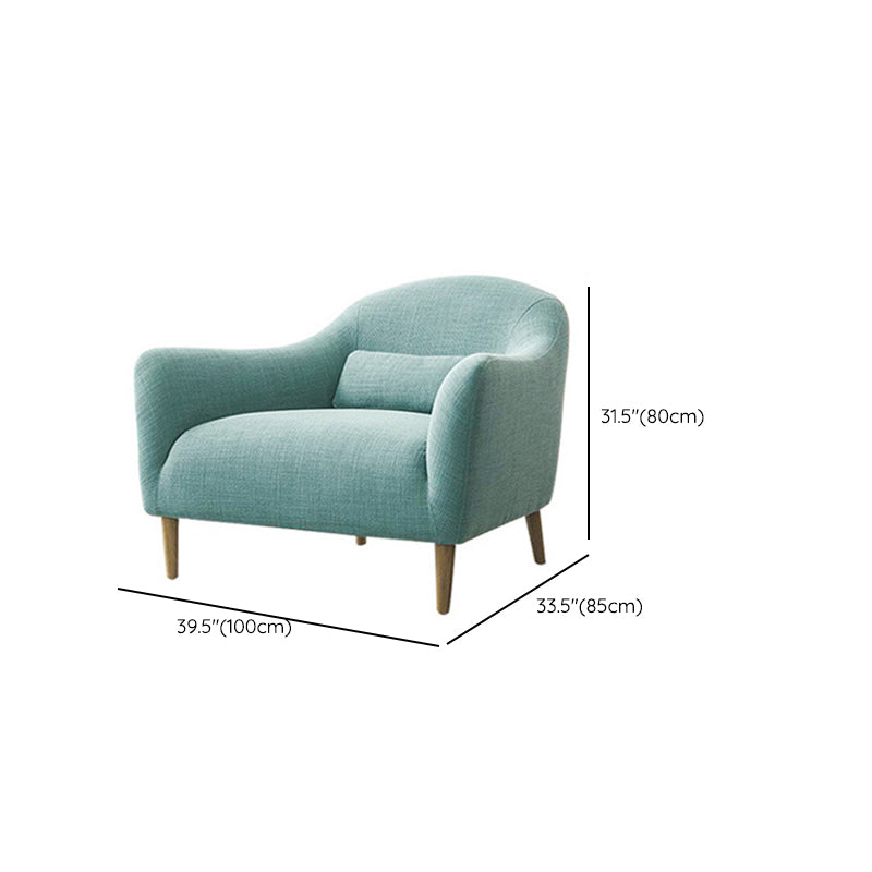Contemporary Cotton Arm Sofa Sloped Arm Curved Loveseat for Living Room