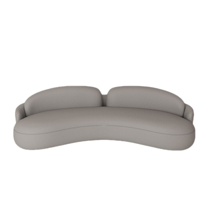 Moderne armloze zitplaatsen gebogen genaaide kussen achterste bank in grijs en oranje