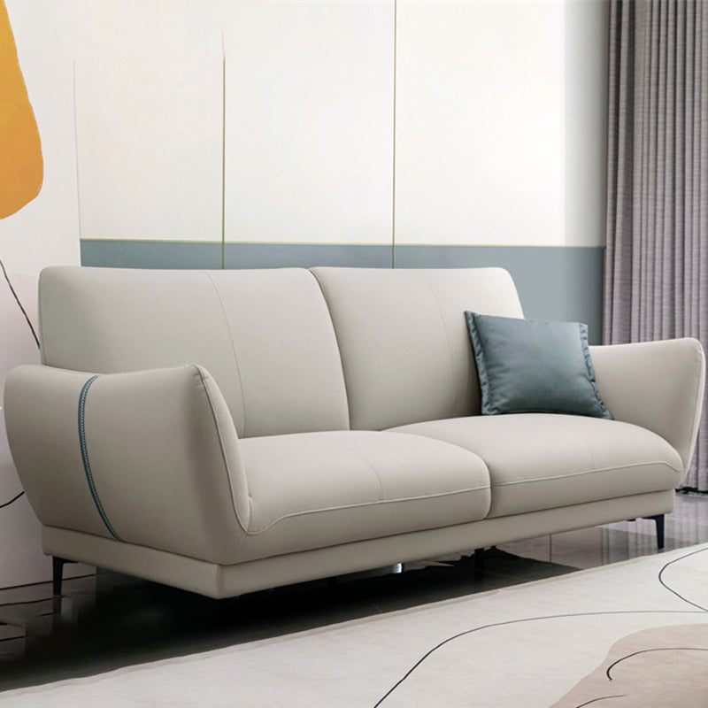 Light-grey and Blue-Gray Seating Cushions Standard Faux Leather Sofa