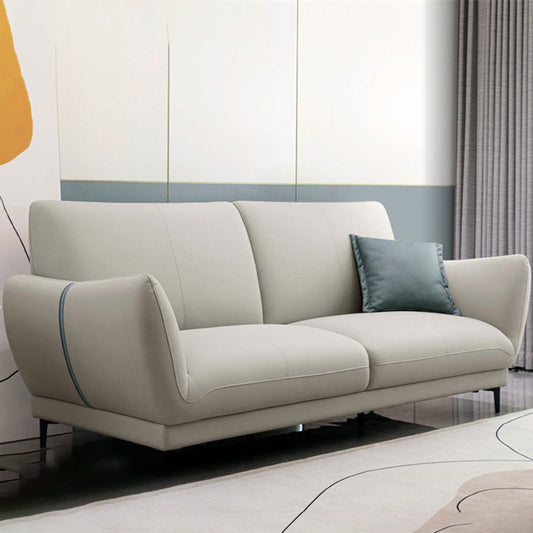 Light-grey and Blue-Gray Seating Cushions Standard Faux Leather Sofa