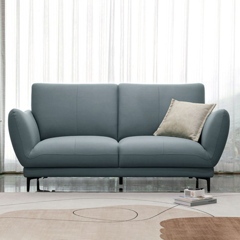 Light-grey and Blue-Gray Seating Cushions Standard Faux Leather Sofa