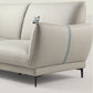 Light-grey and Blue-Gray Seating Cushions Standard Faux Leather Sofa