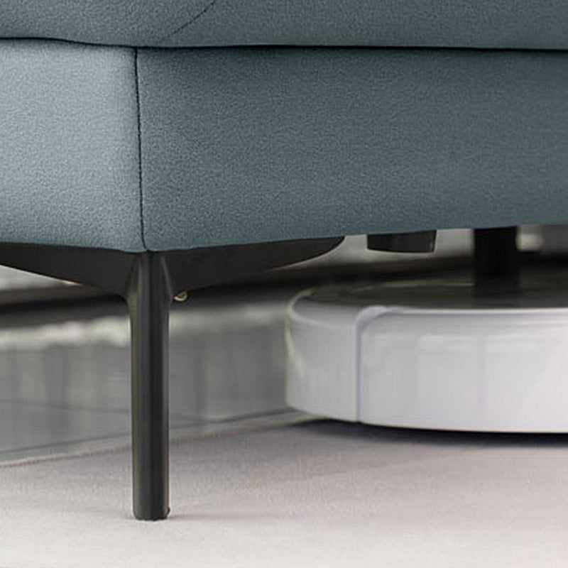 ライトグレーとブルーグレーの座席クッション標準フェイクレザーソファ