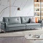 Faux in pelle standard di divano braccio svasato in grigio e blu