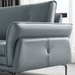 Faux Leder Standard Sofa Flared Arm Loveseat in Grau und Blau