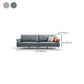 Faux Leder Standard Sofa Flared Arm Loveseat in Grau und Blau