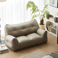 Contemporary Cushions Seating Faux Leather Sofa in Gold and Dark Gray