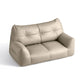 Contemporary Cushions Seating Faux Leather Sofa in Gold and Dark Gray