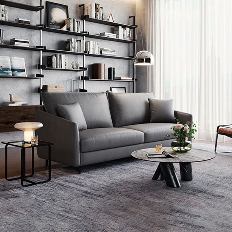 34.3" Wide Contemporary Style Sofa Faux Leather Seating with Pillows Clearhalo 'furn' 'furn_sofas' 'Furniture' 'Living Room Furniture' 'Sofa' 'sofas' 6450387