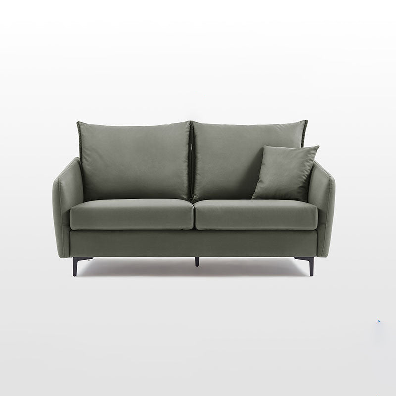 34.3" Wide Contemporary Style Sofa Faux Leather Seating with Pillows Clearhalo 'furn' 'furn_sofas' 'Furniture' 'Living Room Furniture' 'Sofa' 'sofas' 6450388