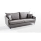 34.3" Wide Contemporary Style Sofa Faux Leather Seating with Pillows Clearhalo 'furn' 'furn_sofas' 'Furniture' 'Living Room Furniture' 'Sofa' 'sofas' 6450396