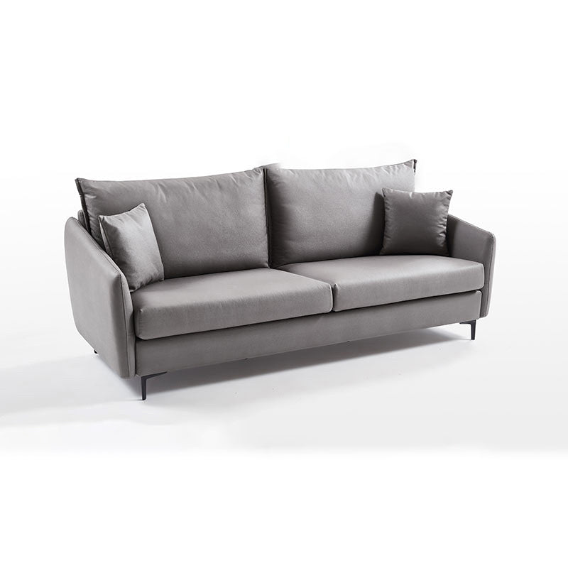 34.3" Wide Contemporary Style Sofa Faux Leather Seating with Pillows Clearhalo 'furn' 'furn_sofas' 'Furniture' 'Living Room Furniture' 'Sofa' 'sofas' 6450396