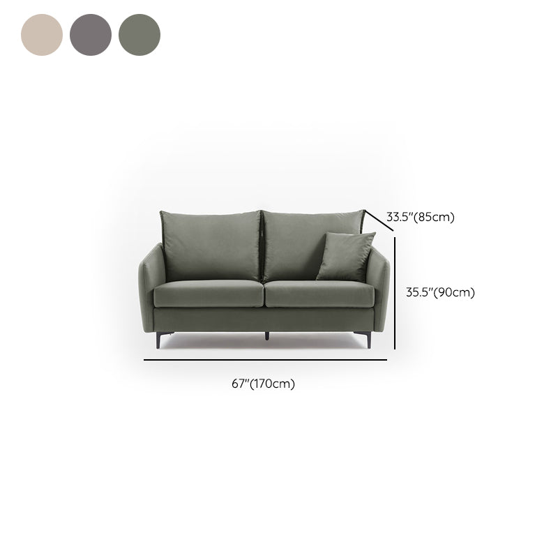 34.3" Wide Contemporary Style Sofa Faux Leather Seating with Pillows Clearhalo 'furn' 'furn_sofas' 'Furniture' 'Living Room Furniture' 'Sofa' 'sofas' 6450399