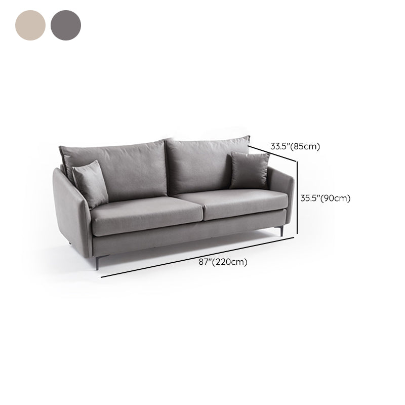 34.3" Wide Contemporary Style Sofa Faux Leather Seating with Pillows Clearhalo 'furn' 'furn_sofas' 'Furniture' 'Living Room Furniture' 'Sofa' 'sofas' 6450400