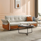 Cushions Flared Arm Seating Contemporary Sofa Faux Leather Stain Resistant