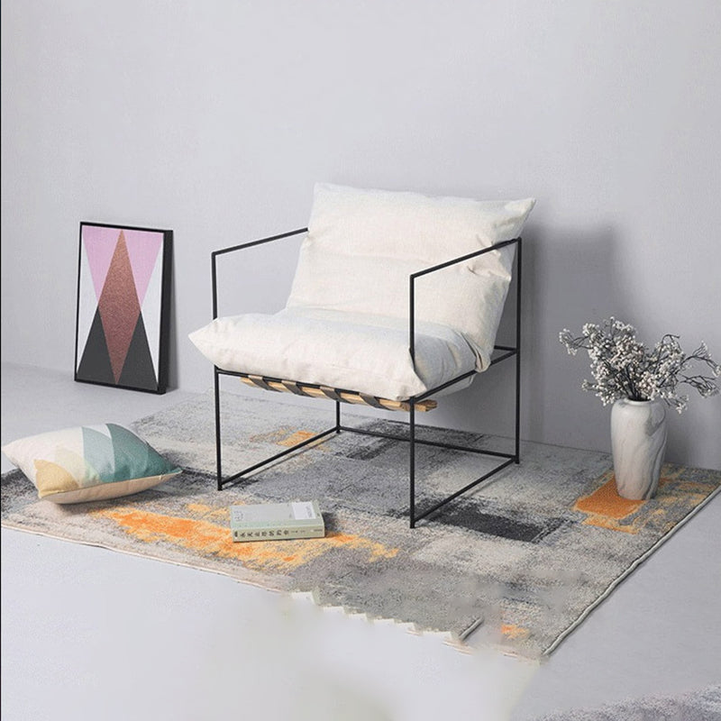 Moderne weiße Fleckenresistent Smoking -Armsofa für Bonusraum