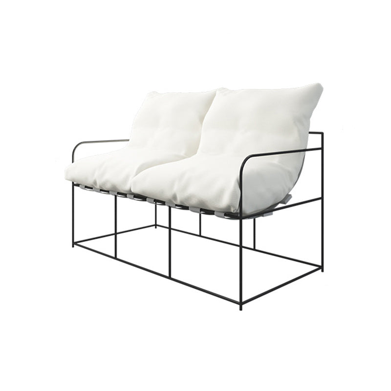 Moderne weiße Fleckenresistent Smoking -Armsofa für Bonusraum