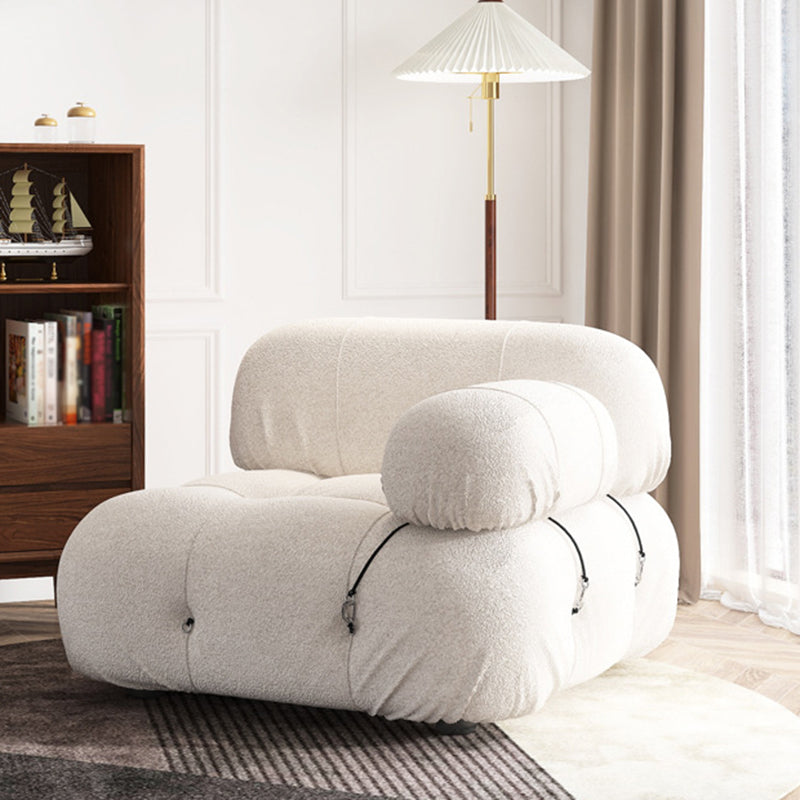 Divano di velluto stazionario contemporaneo cuscinetto cucito di divano bianco