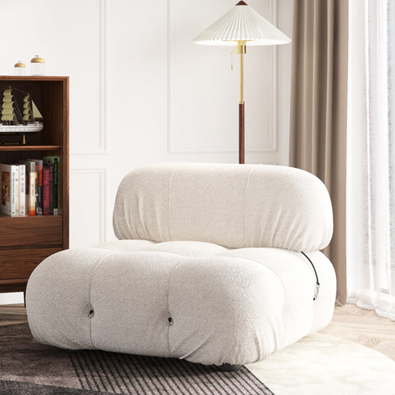 Divano di velluto stazionario contemporaneo cuscinetto cucito di divano bianco