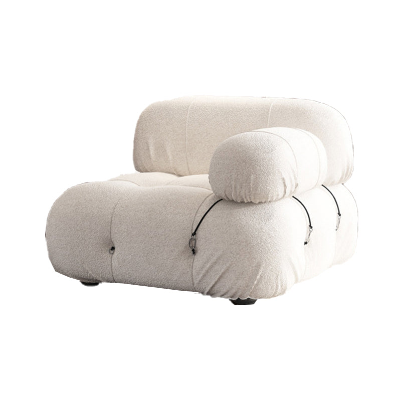 Divano di velluto stazionario contemporaneo cuscinetto cucito di divano bianco