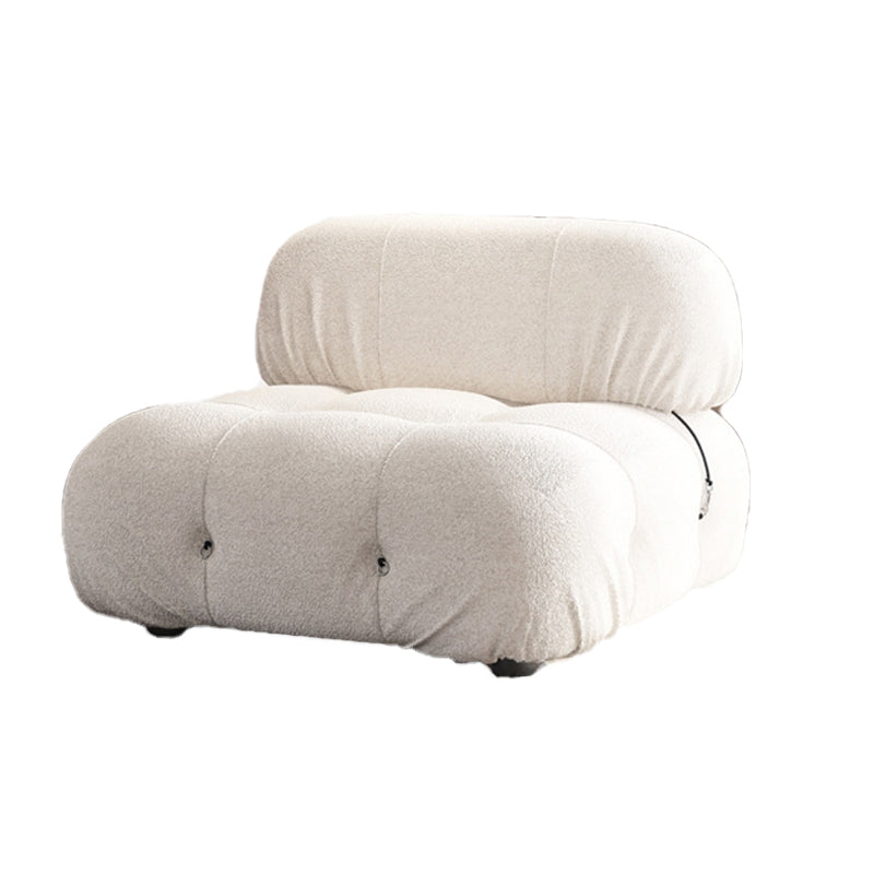 Divano di velluto stazionario contemporaneo cuscinetto cucito di divano bianco
