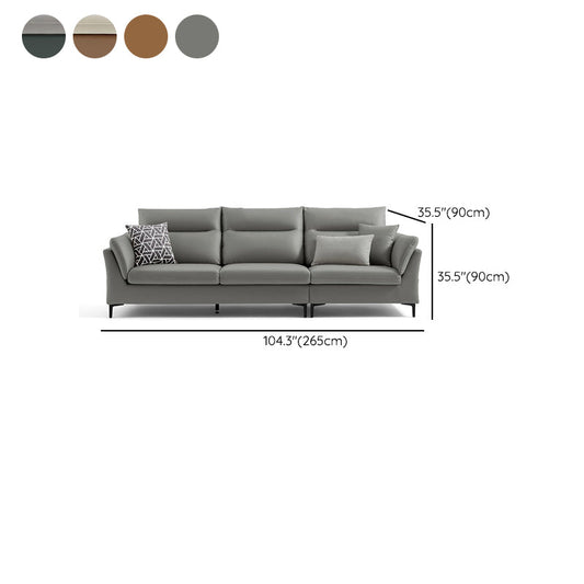 Pillow Top Arm Seating Faux Leather Sofa Contemporary Cushions Clearhalo 'furn' 'furn_sofas' 'Furniture' 'Living Room Furniture' 'Sofa' 'sofas' 6450512