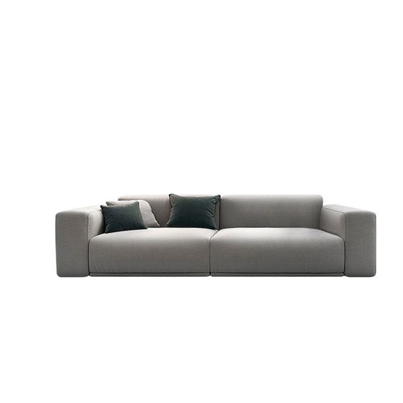 Contemporary Slipcovered Cushions Settee Cotton Pillow Top Arm Sofa 87"L x 39"W x 30"H Cotton and Linen Clearhalo 'furn' 'furn_sofas' 'Furniture' 'Living Room Furniture' 'Sofa' 'sofas' 6450514