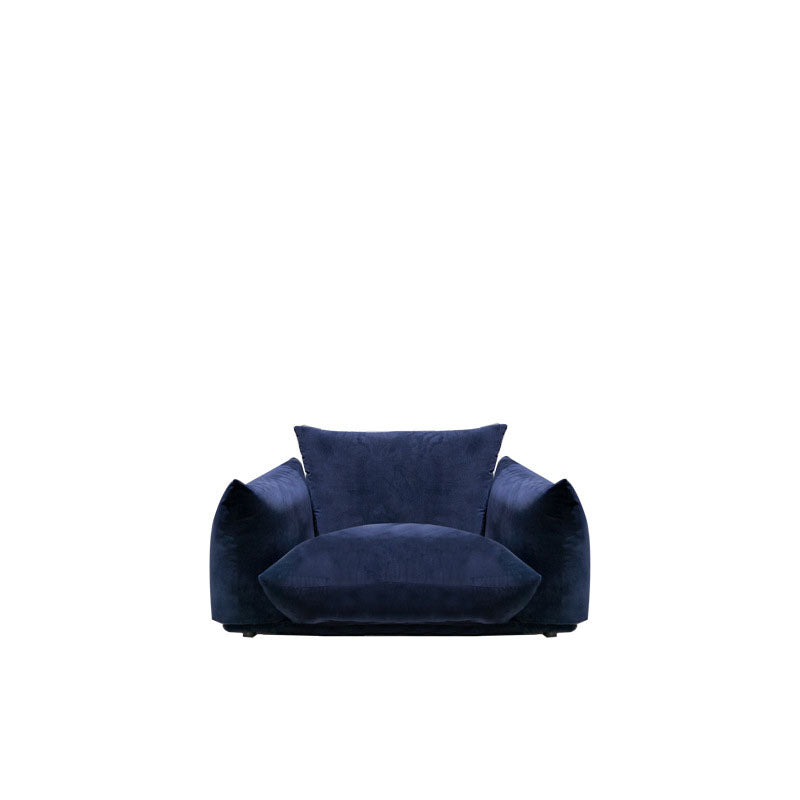 Modern Standard Blue Sofa Cushions Pillow Top Arm Settee for Living Room