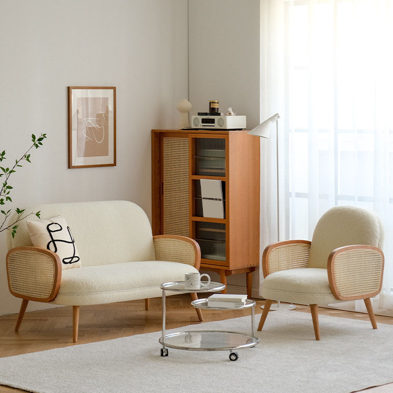 Divano in poliestere resistente alle macchie di legno contemporanea per soggiorno