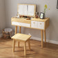 Scandinavian Bedroom Dressing Table Rubberwood Flip-Top Make-up Vanity Clearhalo 'Bedroom Furniture' 'furn' 'furn_makeup_vanities' 'Furniture' 'Makeup Vanities' 'makeup_vanities' 6450611