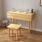 Scandinavian Bedroom Dressing Table Rubberwood Flip-Top Make-up Vanity Clearhalo 'Bedroom Furniture' 'furn' 'furn_makeup_vanities' 'Furniture' 'Makeup Vanities' 'makeup_vanities' 6450614